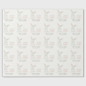 Elegant Simple Bunny Pink Blush Kids Birthday Cadeaupapier (Vlak)