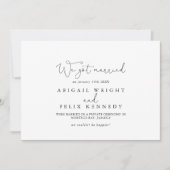 Élégant simple Calligraphie Elopement Faire-part (Devant)