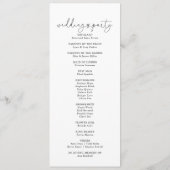 Elegant Simple Calligraphy Wedding Program Programma (Achterkant)