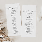 Elegant Simple Calligraphy Wedding Program Programma