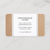 Elegant Simple Cardboard White Consultant Visitekaartje (Voorkant)