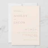 Elegant Simple Chic Beige Wedding Kaart (Voorkant)