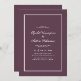 Elegant Simple Classic Cassis Wedding Kaart