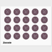 Elegant Simple Classic Cassis Wedding Ronde Sticker (Vel)