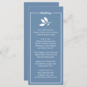 Elegant Simple classic dusty Blue Wedding Menu (Voorkant / Achterkant)
