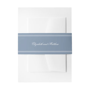 Elegant Simple Classic Faded Blue & White Weddensc Uitnodigingen Wikkel