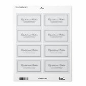Elegant Simple Classic Weduwingadres Etiket (Full Sheet)