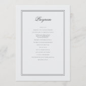 Elegant Simple Classic White Wedding Programma (Voorkant)