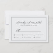 Elegant Simple Classic White Wedding RSVP Kaartje (Voorkant)
