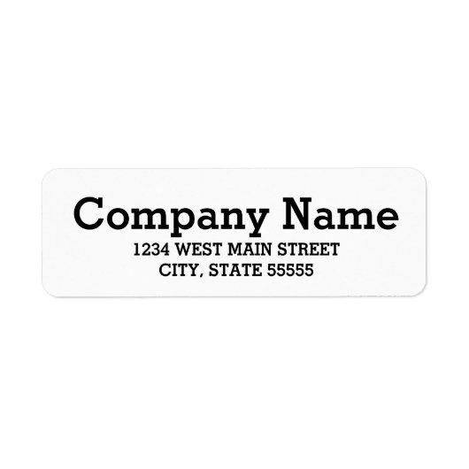 Elegant Simple Company Return-label Etiket (Voorkant)