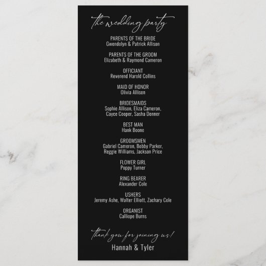 Elegant Simple Contemmodern Typografie Black Programma (Achterkant)