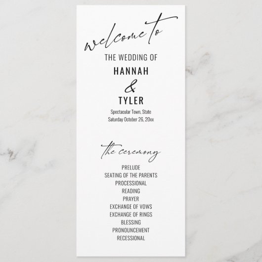 Elegant Simple Contemmodern Typografie Black White Programma (Voorkant)