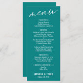 Elegant Simple Contemmodern Typografie Blauwgroen Menu (Voorkant / Achterkant)