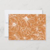 Elegant Simple Copper Floral QR Code Wedding RSVP Kaartje (Achterkant)