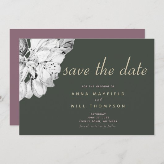 Elegant Simple Cottcore Wedding Save the Date (Voorkant / Achterkant)