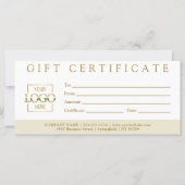 Elegant Simple Custom Business Gift Certificate (Voorkant)