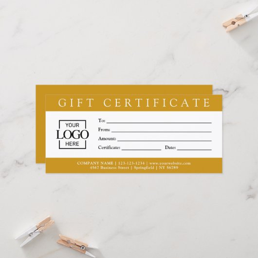 Elegant Simple Custom Business Gift Certificate wi (Voorkant / Achterkant in situ)