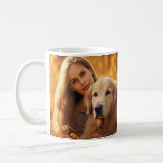 Elegant Simple Custom Pet's Simple Modern Photo Koffiemok (Links)