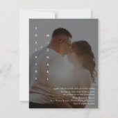 Elegant Simple Custom Photo Wedding Invitation (Voorkant)