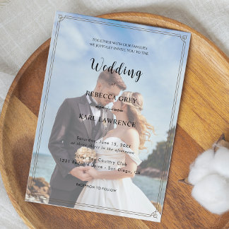 Elegant Simple Customizable Photo Wedding Kaart