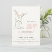 Elegant Simple Cute Blush Pink Bunny Kinderen van  Kaart (Staand voorkant)