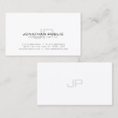 Elegant Simple Design Monogram Modern Plain Trendy Visitekaartje (Voorkant / Achterkant)