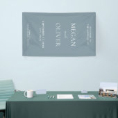 Elegant Simple Dusty Blue Wedding Welkom Spandoek (Beurs)