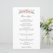 Elegant Simple Dusty Roos Floral Wedding Menu (Staand voorkant)