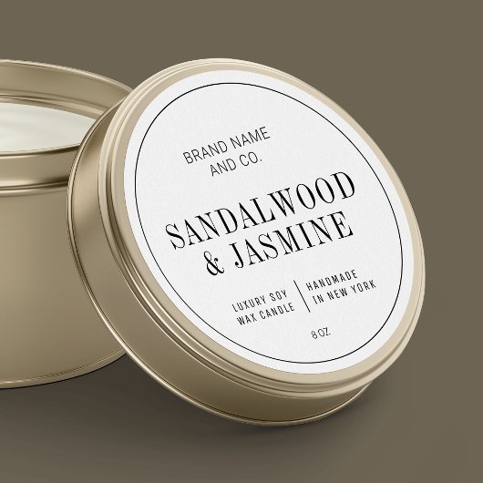 Élégant simple Étiquette de produit de bougie noir