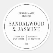 Élégant simple Étiquette de produit de bougie noir (Devant)