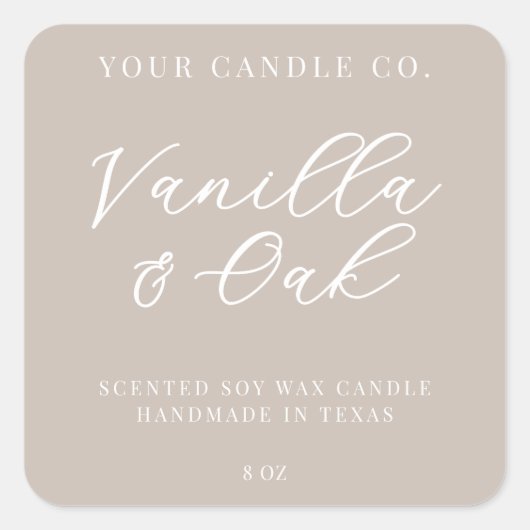 Élégant simple Étiquette moderne bougie (Devant)