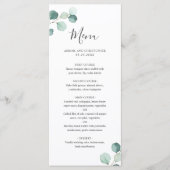 Elégant Simple Eucalyptus Menu Mariage (Devant)