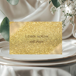 Elegant Simple Faux Gold Glitter Bokeh Visitekaartje