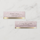 Elegant Simple Faux Gold Stripe, Glittery Bokeh Mini Visitekaartje (Voorkant / Achterkant)