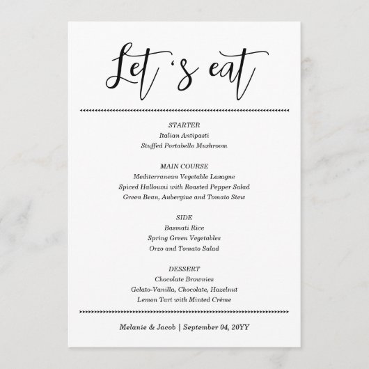 Elegant Simple Flat Menu Kaart (Voorkant)