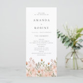 Élégant Simple Fleur sauvage Mariage Programmes (Debout devant)