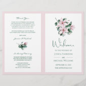 Élégant Simple Floral Eucalyptus Wedding Programme (Devant)