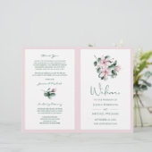 Élégant Simple Floral Eucalyptus Wedding Programme (Debout devant)