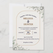 Elegant Simple Floral Greenery Waterverf Wedding Kaart (Voorkant)