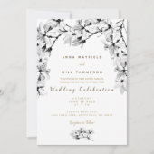 Elegant Simple Floral Wedding Invitation Kaart (Voorkant)