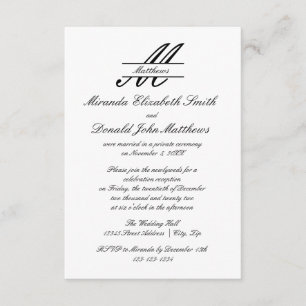 Élégant simple formel - Faire-part Mariage 3 x 5