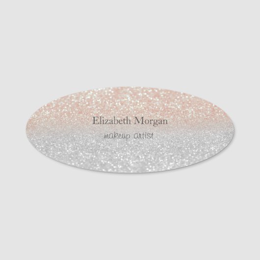 Elegant Simple Glitter Bokeh Ombre Naamplaatje (Voorkant)