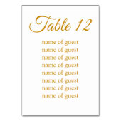Elegant Simple Gold Custom Wedding Table Number Kaart (Voorkant)