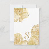 Élégant Simple Gold Floral Invitation de la fête d (Dos)