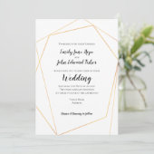 Elegant Simple Gold Geometric Frame Wedding Kaart (Staand voorkant)