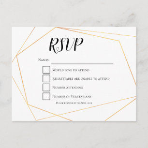 Elegant Simple Gold Geometric Lijst Weddenschap RS Briefkaart