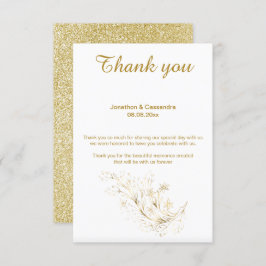 ELEGANT SIMPLE GOLD GLITTER REVERSE DANK JE KAART