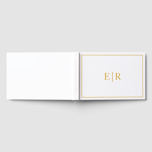 Elegant Simple Gold Monogram Weddenschap Gastenboek (Volledig)