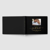 Élégant Simple Gold Script Mariage livre d'hôtes (Complet)