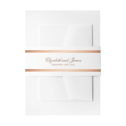 Elegant Simple Gold Script Weduwband Band Uitnodigingen Wikkel (Voorkant Voorbeeld)